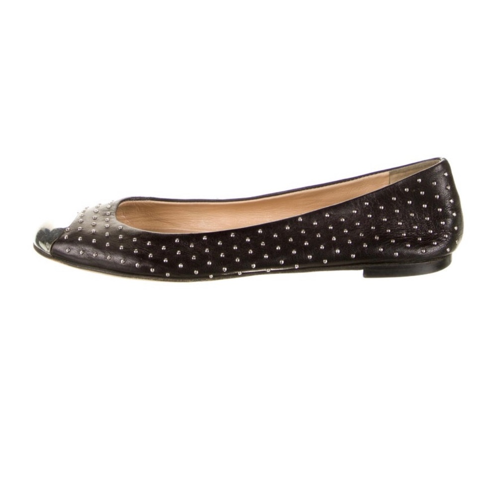 giuseppe zanotti leather studded flats metal toe - Picture 3 of 4